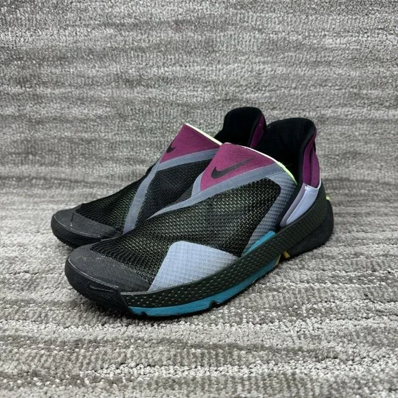 NIKE GO FlyEase Black/Black-Lime Glow Men’s Size 8.5 Folding Hands Free - Picture 2 of 9